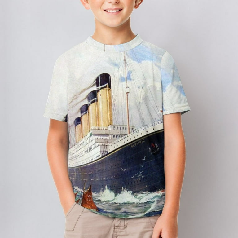 Titanic T-Shirts for Boys Girls, Funny 3D Print Tee, Novelty Crew 