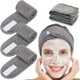 thumbnail image 1 of Banda para el cabello de microfibra para mujer, maquillaje, spa, banda para el cabello lavable para el cuidado de la cara, banda ajustable con cinta mágica para baño, desmaquillaje y deporte, gris oscuro, paquete de 5 Rojo Verde, 1 of 5