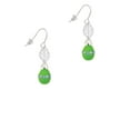 thumbnail image 2 of Delight Jewelry Lime Green Easter Egg with Color Crystal Band Silvertone Leaf French Earrings, 2 of 5