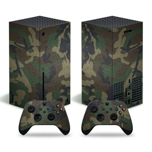 Skin Sticker Camouflage Design Protective Vinyl Wrap Cover Full Set Compatible with X-box Series X Console and 2 Controllers SeriesX-0598