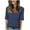 Navy, variant on Women's V Neck T Shirts Half Sleeve Tops Casual Solid Color Summer Tees Casual Loose Fitted Tunic Tops