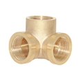 thumbnail image 2 of 2-16 piezas DN15 de latón de 3 vías para tubería de agua, adaptador de grifo 2 piezas perfecl Conector en T de latón, 2 of 6