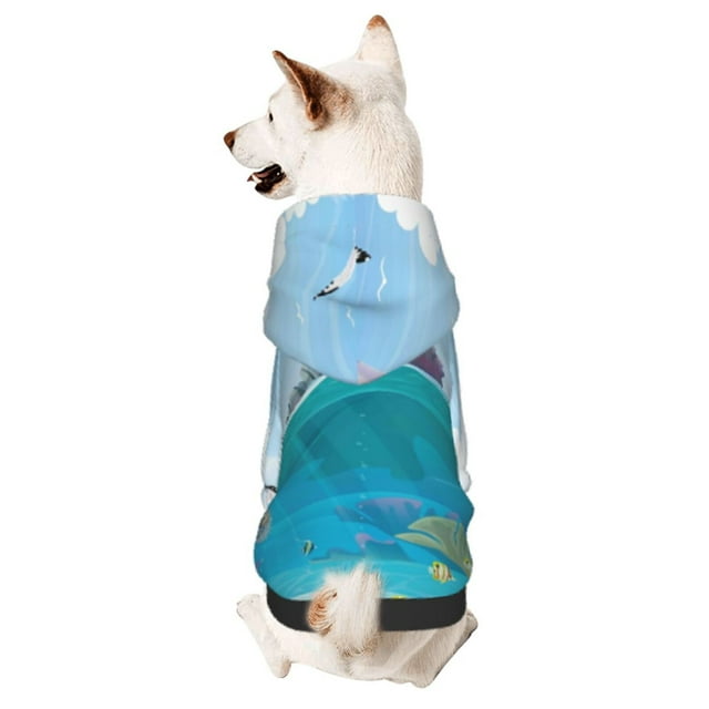 Fotbe Lighthouse Sea Port Sudadera con Estampado para Perros Pequeños – Suéter con Capucha para Mascotas, Tela Suave de Forro Polar con Bolsillo-X-Large