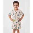 thumbnail image 4 of Disney Pixar Toy Story Boys Cotton Button Up Shirt and Shorts Set, Summer Outfit for Toddler & Little Kids (Ivory, 5), 4 of 5