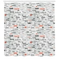 thumbnail image 3 of Ambesonne Valentines Shower Curtain, I Love You Hearts, 69"Wx75"L, Pale Grey Scarlet Black, 3 of 3