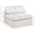 thumbnail image 3 of Meridian Furniture Comfy Cream Vegan Leather Armless Chair, 3 of 11