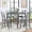 Gray ladder backrest, variant on 5-Piece Counter Height Dining Table Set, Square Kitchen Table and 4 Upholstered Cross-Back Chairs