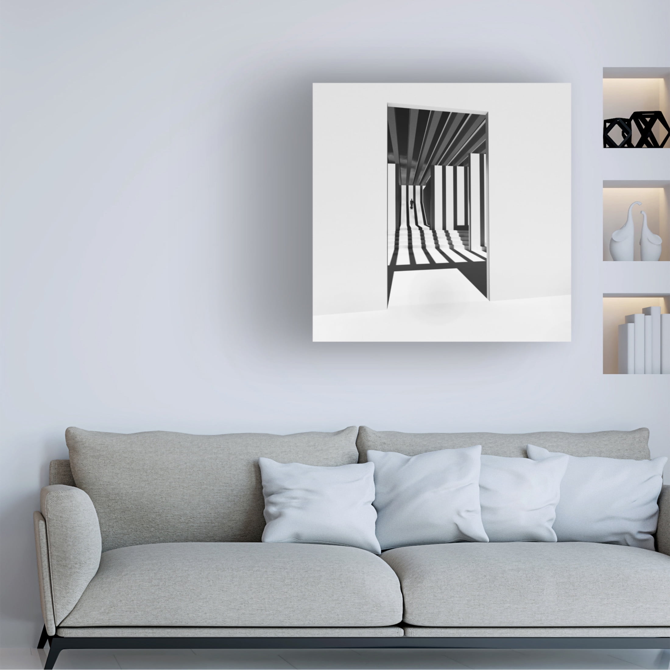 Canvas Wall Art - Antonyus Bunjamin 'Lines And Shadows' Wall Art for Living Room, Bedroom, or Office Décor by Trademark Fine Art - 14 x 14 Inches