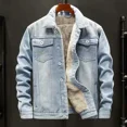 thumbnail image 2 of Chaqueta vaquera para hombre, abrigo vaquero acolchado con botones de lana para hombre, cálido acolchado con oveja Y2k, moda vintage Joker, ropa masculina de talla grande G, 2 of 5