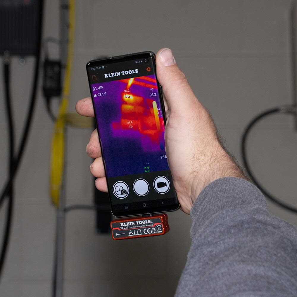Klein Tools TI220 Thermal Imager for Android Devices, Thermal Imaging Camera, 10,800 Pixels, Three Color Palettes, High/Low Temperatures