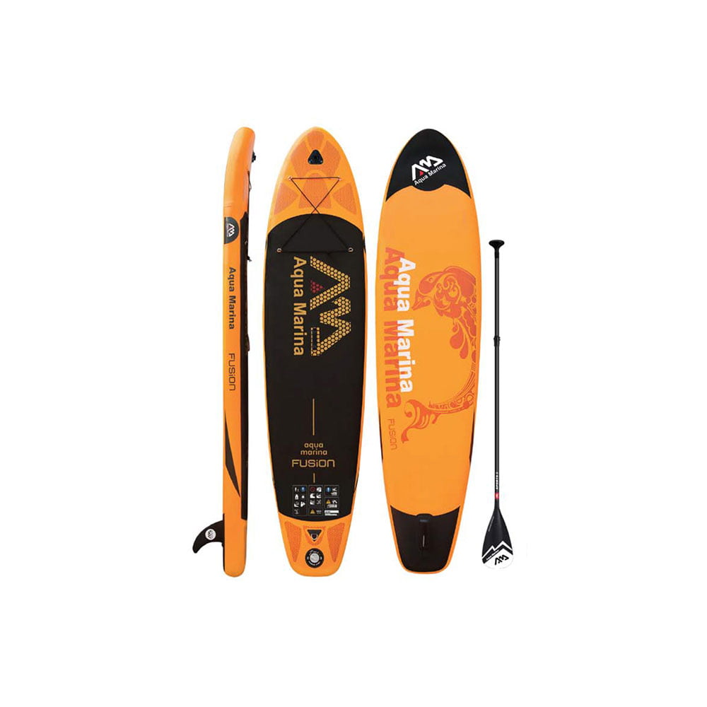 Aqua Marina Inflatable Fusion 130 Inch Wide Up Paddleboard Set, Orange Walmart.com