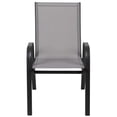 thumbnail image 4 of Bowery Hill Modern Gray Outdoor Stack Chair with Metal Frame, 4 of 12