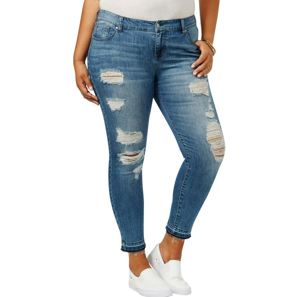 SHEIN sxy рваные джинсы размера плюс