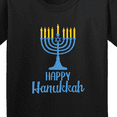 thumbnail image 4 of Inktastic Happy Hanukkah with Blue Menorah Youth T-Shirt, 4 of 5