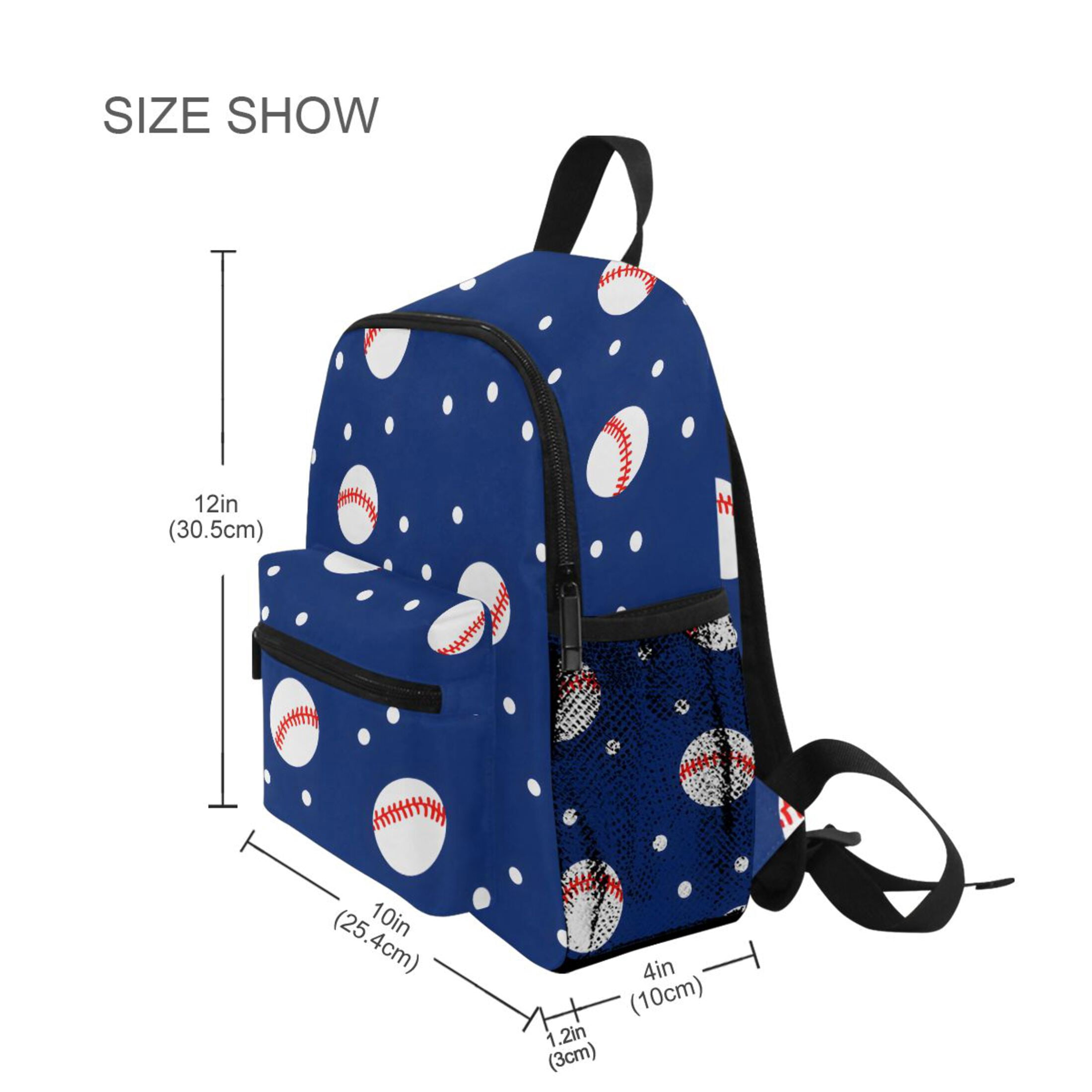 Baseball Blue Tile Pattern Mini Backpack Cute Small Backpack with Chest Strap and Whistle Ages 3-8