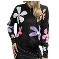 thumbnail image 1 of Qertyioot Pull pour Femmes, Mode Décontractée Manches Longues Col Rond Pull Tricoté, 1 of 5