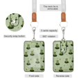 thumbnail image 2 of PU Leather Badge Holder ID Badge Holder with Lanyard for Cards & Credentials Cute Frogs on Lily Pads, 2 of 6