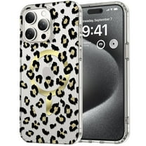 Magnetic Designed for iPhone 16 Plus Case Clear Compatible with MagSafe Cute Leopard Print Pattern Soft TPU Bumper Shockproof Anti-Scratch Slim Phone Cover for iPhone 16 Plus, Black
