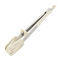 Dvumao Kitchen Accessories, White Kitchen Tongs With Slotted Tips High Temperature Tolerance Secure Grip For Easy Cooking And Compact Storage, Man Gifts
