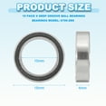 thumbnail image 2 of Uxcell Deep Groove Ball Bearing Double Rubber Sealed Miniature Bearings for Electric Motor Industrial 10mm x 15mm x 4mm, 2 of 5