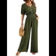 thumbnail image 3 of Mono de Mujer de Corta con Cuello en V, Elegante, Informal, con Pierna y Pantalones. Verde L, 3 of 10