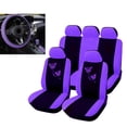 thumbnail image 2 of 9/4 piezas/juego de fundas para asiento de coche, funda para volante, funda universal para asiento de coche, funda universal estilo mariposa, rosa y morado, 2 of 5