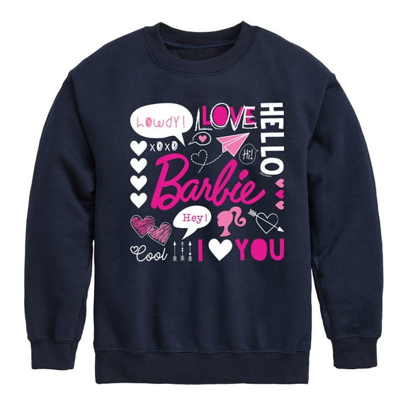 Barbie - Barbie Valentine's Collage - Toddler And Youth Crewneck Fleece Sweatshirt