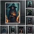 thumbnail image 2 of Póster de bruja de terror de arte oscuro, impresiones para sala de estar, decoración del hogar, gótico, mujer aterradora, pintura en lienzo, arte de pared, 2 of 4
