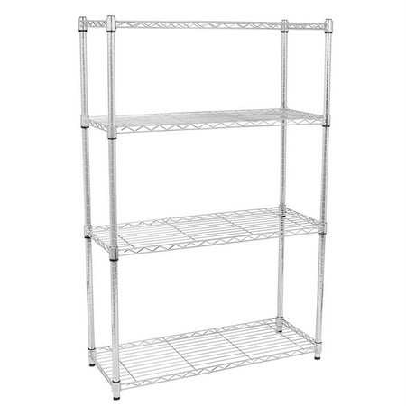 

FYYDES 4-Layer Chrome Plated Iron Shelf 120*90*35 Silver Storage Cabinets