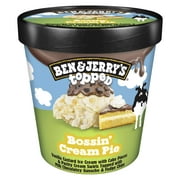 Ben & Jerry's Non-GMO Top Bossin' Cream Pie Ice Cream Free-Range Eggs Kosher Milk, 1 Pint