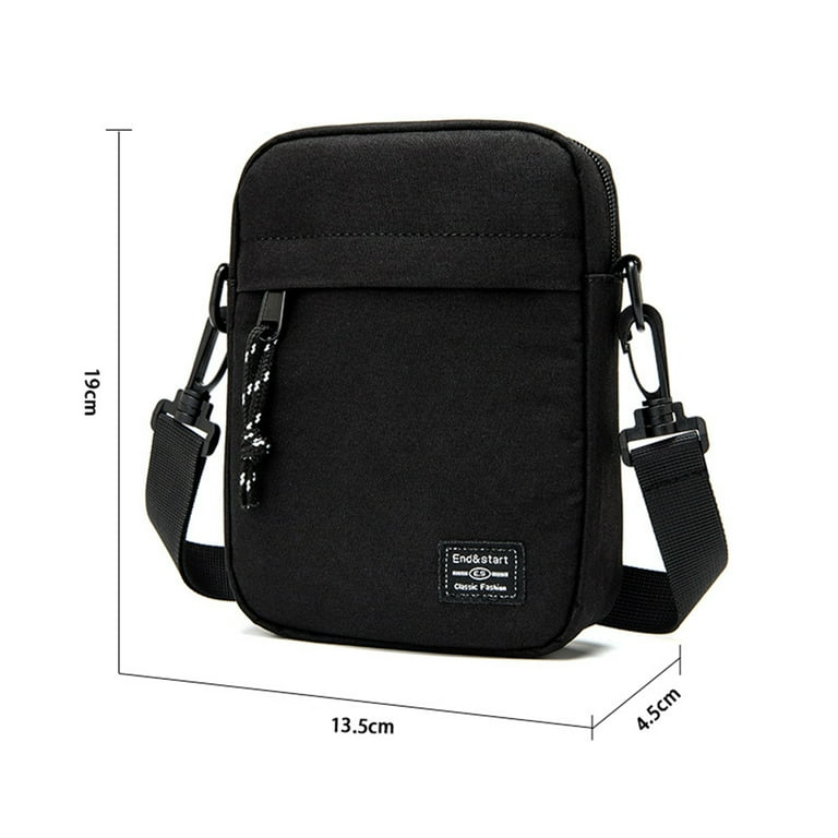 Shoulder Bag for Men Crossbody Small Messenger Bag with Side Pockets Zipper  Closure for Daily Casual Activities Blue