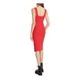 thumbnail image 2 of Betsey Johnson Robe Fourreau Midi Sans Manches Extensible Rouge à Encolure Carrée pour Femmes G, 2 of 3