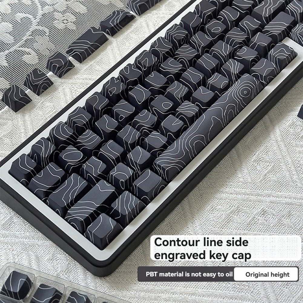 PBT Keycaps Side Print Backlit Keycap Topographic Dye-Sub Key Caps Cherry Profile for Mx Gamer Mechanical Keyboard,1set * keycaps