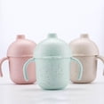thumbnail image 3 of Tazas para bebé con asa, Color sólido, a prueba de fugas, estilo paja de trigo, portátiles, 1 Uds., 3 of 5