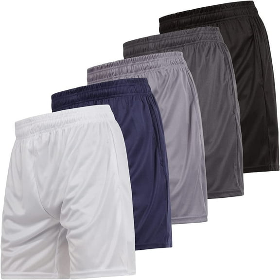 Ultra Performance 5 Pack Mens Athletic Basketball Shorts, Running Workout Gym Shorts for Men, SM 5X