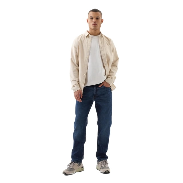 Jeans de mezclilla rectos para hombre GAP lavado oscuro 31x30