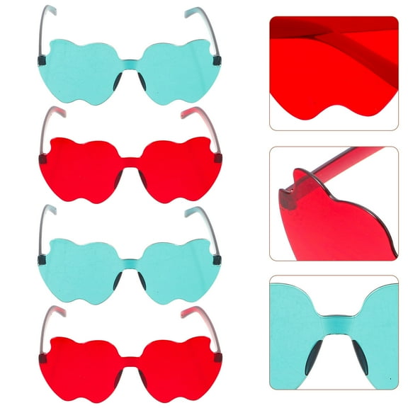 FRCOLOR  4 Pcs Oversized Rimless Glasses Sunglasses Man Women's