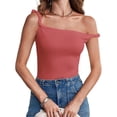 thumbnail image 2 of Womens Off The Shoulder Top Sleeveless Slim Fit Stretchy Tank Top Y2k Casual T Shirts, 2 of 6