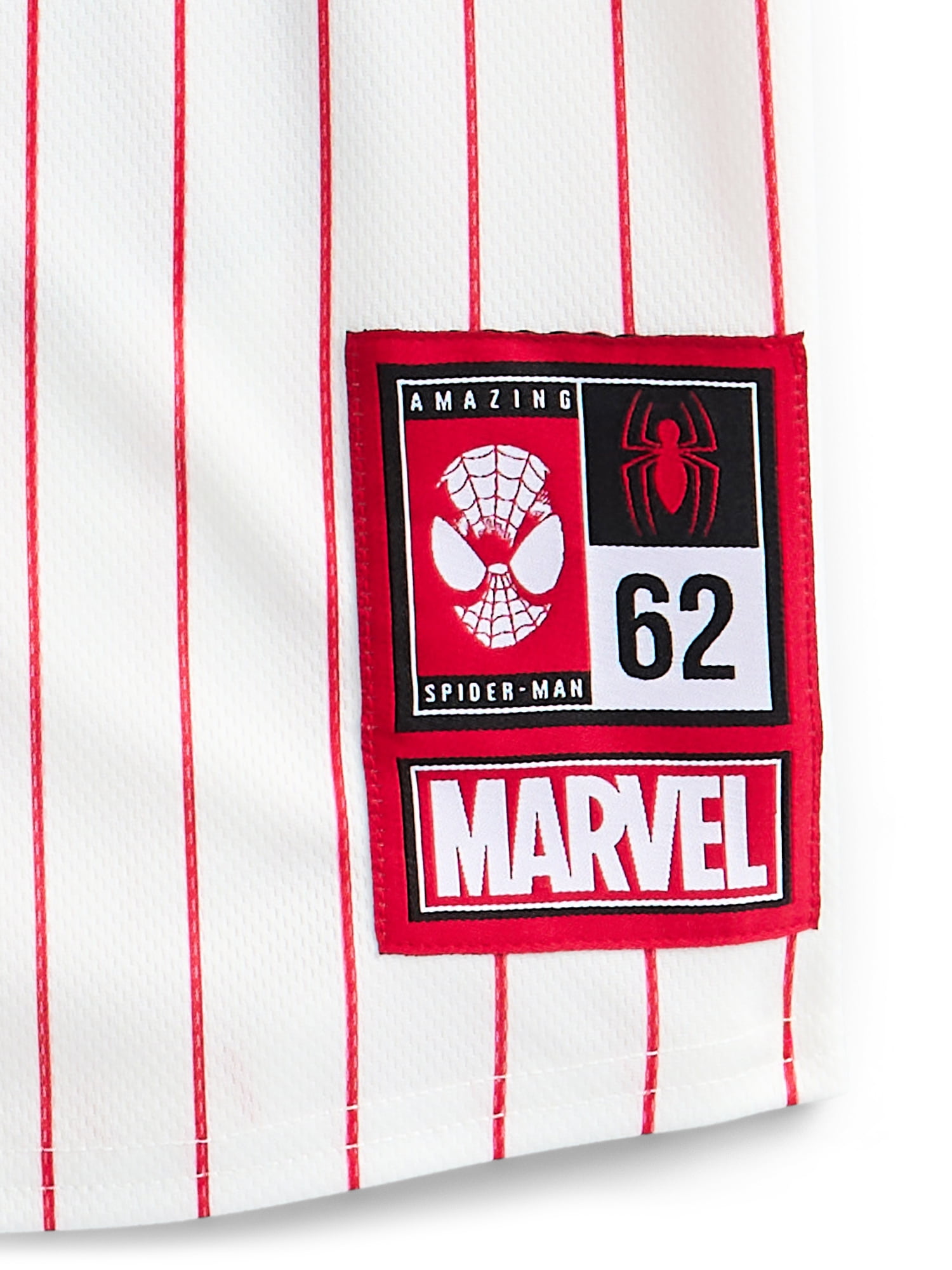 Spider-Man Boys Graphic Baseball Button Down Jersey with Short Sleeves, Sizes 4-12
