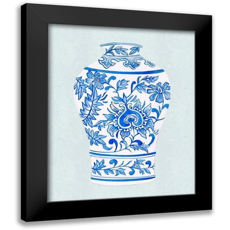 Wang, Melissa 12x14 Black Modern Framed Museum Art Print Titled - Qing Vase II