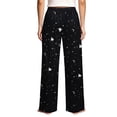thumbnail image 3 of Womens Halloween Pajama Pants Loose Fit Drawstring Lounge Pants with Ghost Moon Star Print Casual Sleepwear, 3 of 6