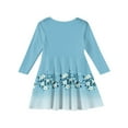 thumbnail image 4 of Inglocry Girls Long Sleeve Dress A line Twirly Skater Tie Dye Boho School Party Dress For Teens 4-15Y Sky Blue 5-6Y, 4 of 5