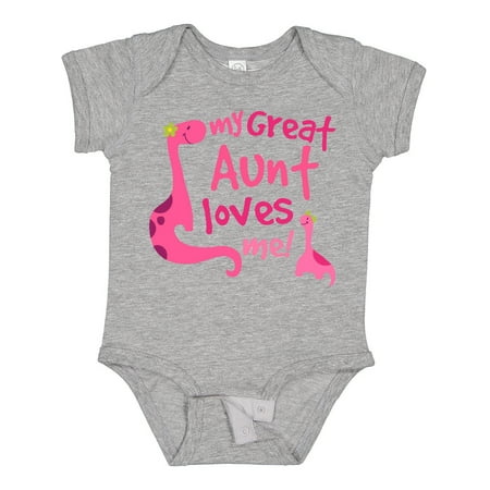 

Inktastic My Great Aunt Loves Me Dino Girls Baby Bodysuit