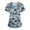 Dark Blue, variant on Minjewel Women's Plus Size Printed V-Neck Short Sleeve Scrubs for Women Set, Vibrant Animal & Floral Print Scrub Set for Healthcare & Caregiving,Beige L