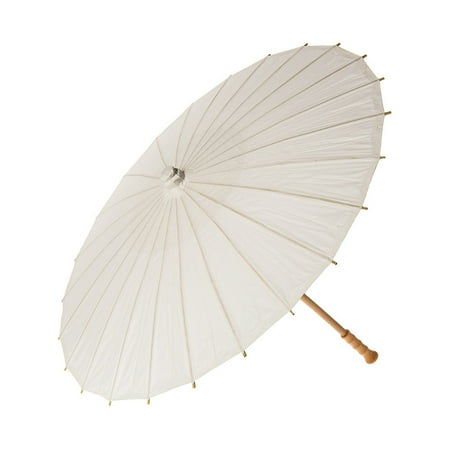 Paper Parasol (32-Inch, Wedding Beige) - Chinese/Japanese Paper Umbrella - For Weddings and Personal Sun