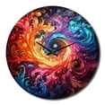 thumbnail image 2 of Designart "Vibrant Rotation II" Abstract Spirals Oversized Wall Clock, 2 of 5