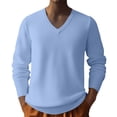 thumbnail image 2 of Men's V Neck Knit Sweater Long Sleeve Pullover Casual Lightweight Sweater, 2 of 8