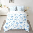 thumbnail image 2 of Castle Fairy Preppy Child Cartoon Bowknot Twin Bedding Sets 7-Piece,Blue White Bedding Comforter Set Microfiber,Dreamy Princess Bowtie Breathable Sheet Sets,Microfiber Bedroom Decor,Reversible, 2 of 8