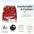 thumbnail image 5 of Lsque Mens Swim Trunks Red Maple Leaf Pattern - Bathing Suit Compression Liner - Beach Swim Shorts Swimwear - (S-3XL) - Stretch Quick Dry -3X-Large, 5 of 9