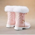 thumbnail image 4 of CYRBOKO Snow Boots for Girls, Thermal Fleece Casual Princess Shoes for Kids Pink Size 1.5 (Big Kids), 4 of 4